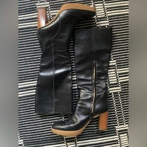Tod's Black Leather Heeled Boots